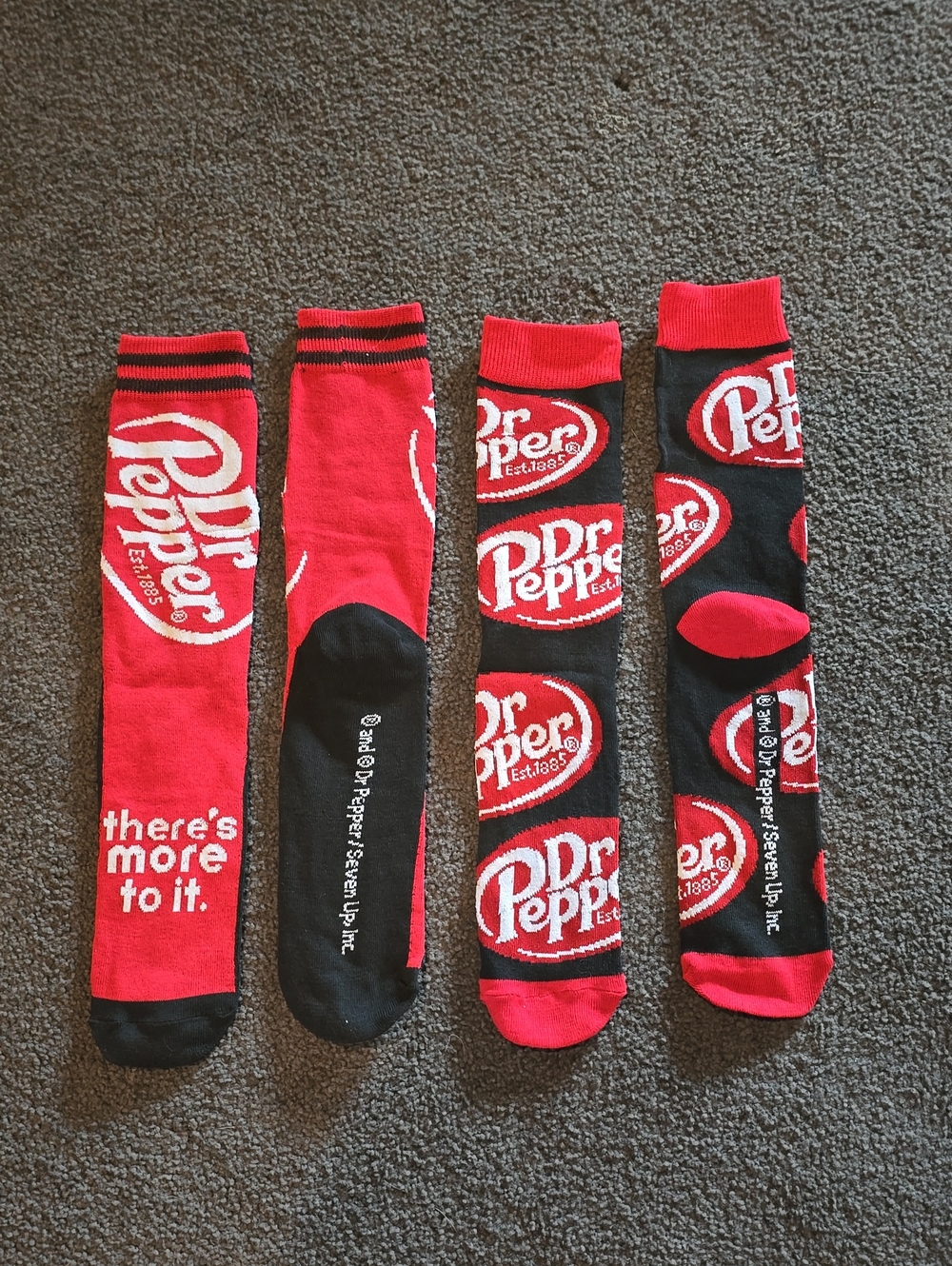 NWOT Red & Black Dr.Pepper Men's Crew Socks - 2 Pack